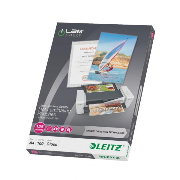 Leitz confezione 100 pouches udt a4 125micron