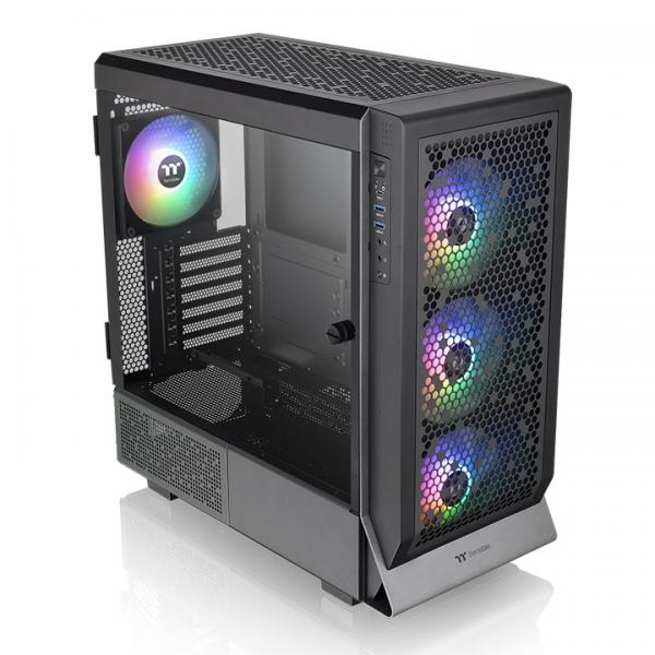Thermaltake ceres 500 tg argb case mid tower mini-itx micro-itx atx e-atx pannello laterale in vetro temperato 1xusb-c 3.2 2xusb-a 3.0 4xventole 140mm argb black