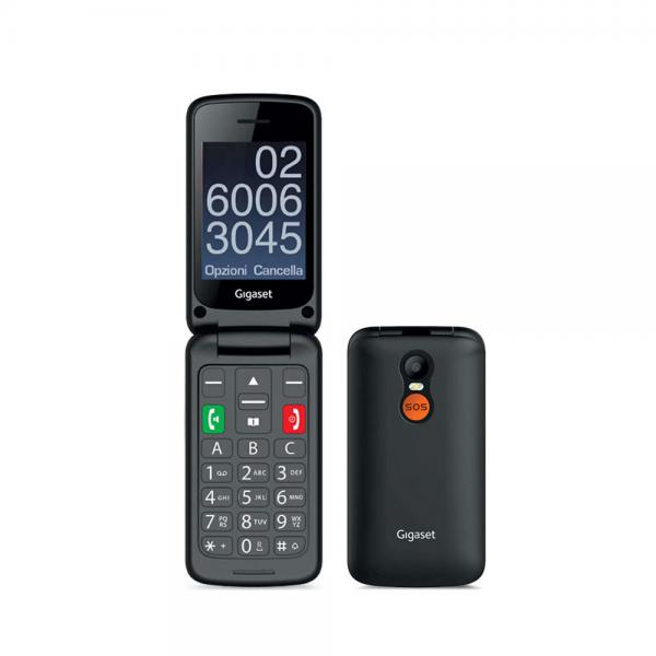Gigaset gl590 cellulare seniorphone tastiera parlante display 2,8`` tasto sos dual sim nero