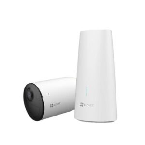 Ezviz kit hb3 + base di controllo telecamera da esterno ricaricabile 2k wi-fi halow 3mp inteligenza artificiale visione notturna a colori slot schede microsd ip65 bianco