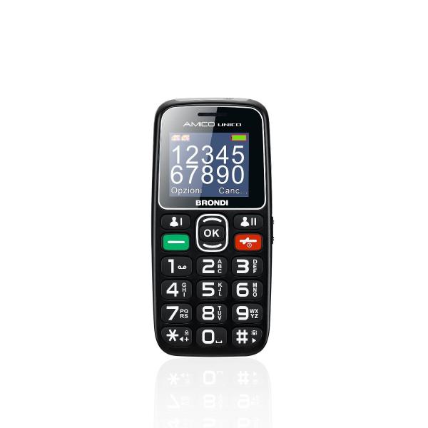 Brondi telefono cellulare amico unico nero