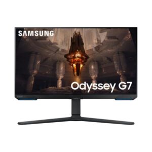 Samsung odyssey monitor gaming g7 g70b da 28`` uhd flat , 3840x2160 (uhd 4k), piattaforma smart tv, hdr 400, ips, 144hz, 1ms (gtg), freesync premium pro, hdmi, usb, dp, wifi, casse, has pivot