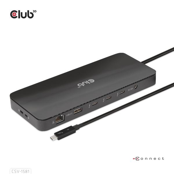 Club3d csv-1581 replicatore di porte e docking station per notebook thunderbolt 4 nero