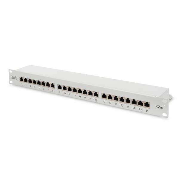 Digitus pannello patch 19`` schermato 24 porte 8 poli rj45 per reti categoria 5e - 1 unita`