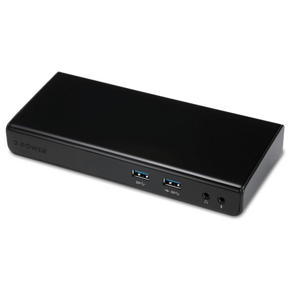 2power doc0101a docking station universale con doppio display usb 3.0 type-b nero