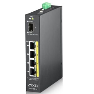 Zyxel rgs100-5p switch 5 porte non gestito 4 x 10/100/1000 (poe+) + 1 x fast ethernet/gigabit sfp montabile su rack