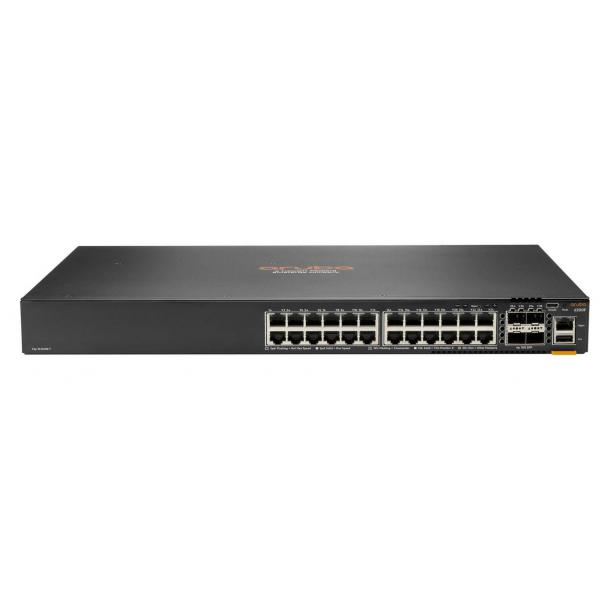 Switch HPE Aruba 6200F 24G Classe 4 PoE 4SFP+ 370W - Switch - distanza di stacking massima 10 km - L3 - gestito - 24 x 10/100/1000 (PoE+)