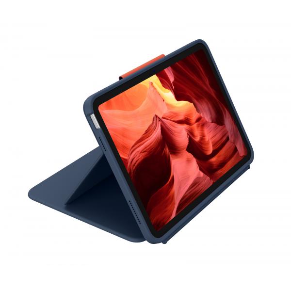 Logitech Rugged Combo 4 - custodia con tastiera e custodia Folio - connettore Apple Smart - blu classico - per iPad Apple da 10,9 pollici (decima generazione)