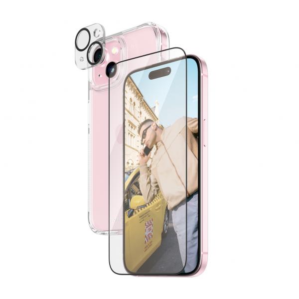 Confezione PanzerGlass 3 in 1: kit protezione schermo/lente/posteriore per telefono cellulare