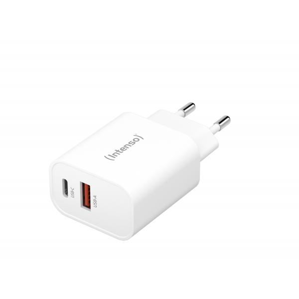 Intenso W30AC - alimentatore - 30 watt - 3 A - PD 3.0, QC 4.0, PD/PPS - 2 punti di connessione in uscita (USB, USB-C a 24 pin)