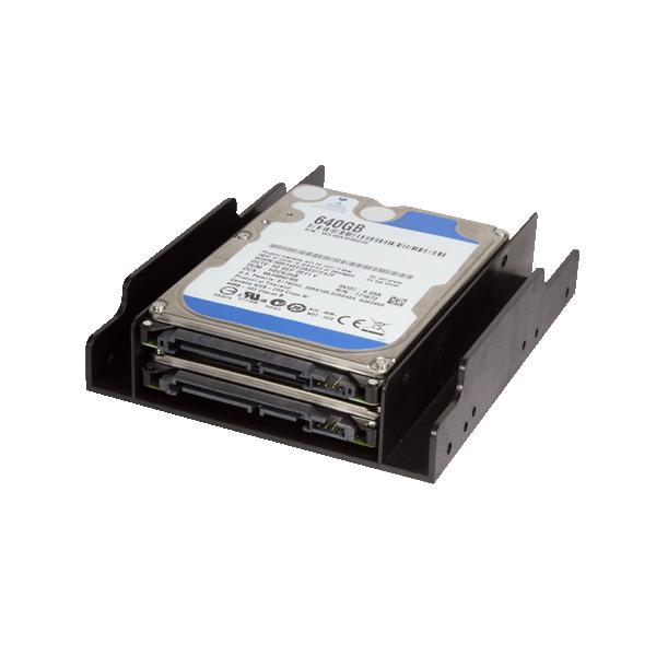 Staffa di montaggio LogiLink per HDD/SSD da 2,5 in pollici da 3,5; Bay - Adattatore per drive bay - 3,5" a 2 x 2,5quot; (da 8,9 cm a 2 x 6,4 cm)