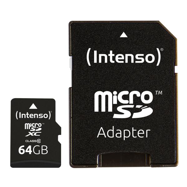 Scheda di memoria flash Intenso (adattatore da microSDXC a SD incluso)