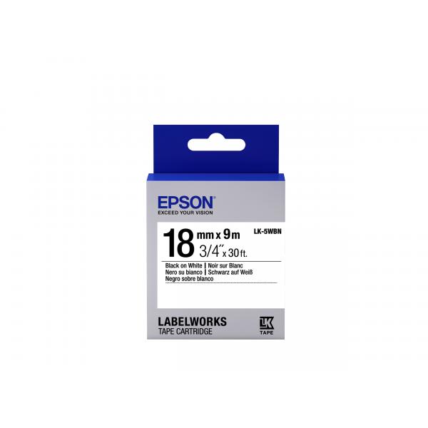 Epson LabelWorks LK-5WBN - Nero su bianco - Rotolo (1,8 cm x 9 m)
