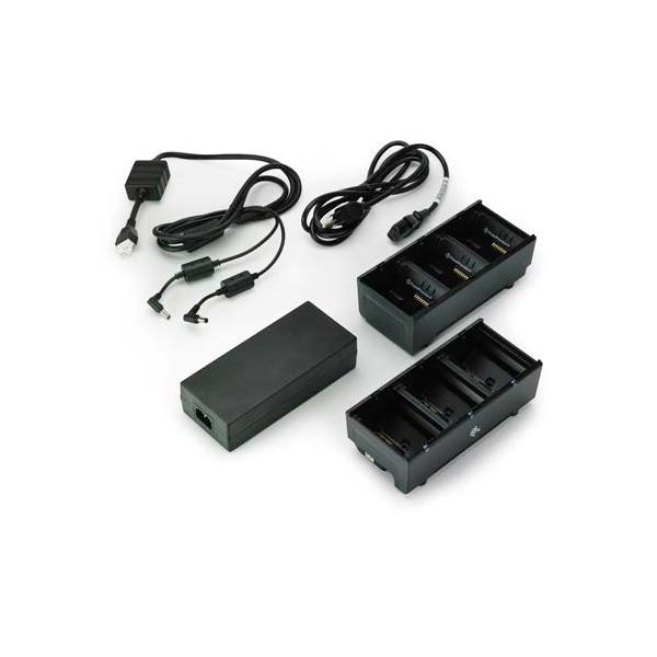 Caricabatterie Zebra a 3 slot collegato tramite cavo a Y - Caricabatterie - Porte di uscita: 3 - Regno Unito (confezione da 2)
