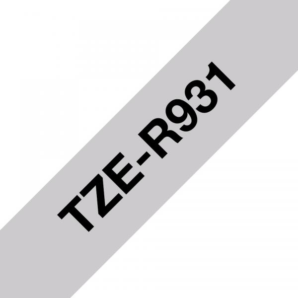Brother TZe-R931 - Seidig - Schwarz auf Silber - Rolle (1,2 cm x 4 m)