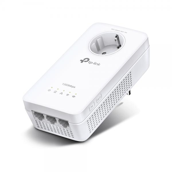 TP-LINK AV1300 Gigabit Passthrough Powerline ac WLAN Extender, 300 Mbit/s, IEEE 802.11n, IEEE 802.11a, IEEE 802.11ac, IEEE 802.11b, IEEE 802.11g, Tipo E/F, Gigabit Ethernet, 10.100.1000 Mbit/s, Wi-Fi 5 (802.11ac)