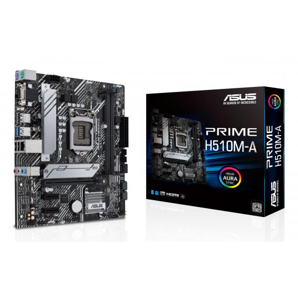 ASUS PRIME H510M-A - scheda madre - micro ATX - presa LGA1200 - chipset H510 - USB 3.2 Gen 1 - Gigabit LAN - grafica integrata (CPU richiesta)