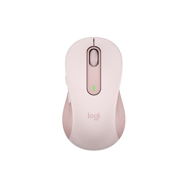 Mouse wireless Logitech Signature M650 L - Silenzioso di grandi dimensioni, Bluetooth, pulsanti programmabili - rosa