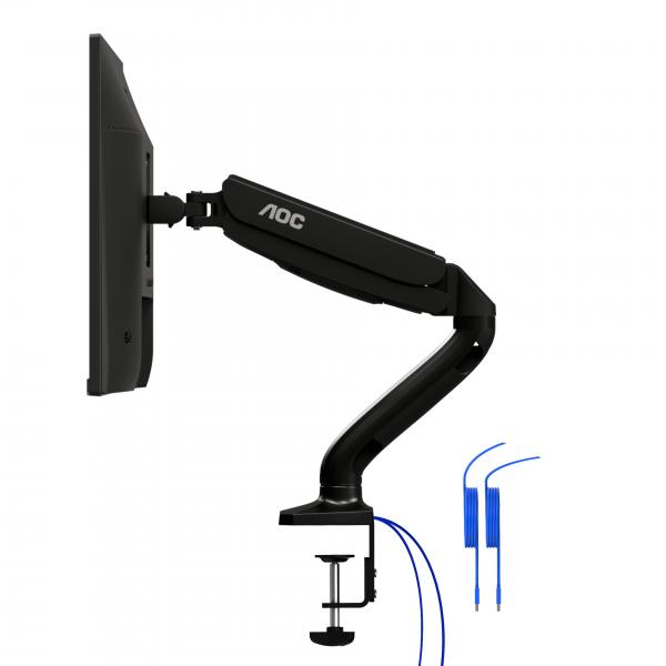 BRACCIO AOC AS110DX A GAS PER MONITOR FINO A 31,5" VESA 75x75/100x100 360° USB 3.0 USB-C