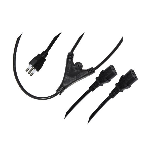 CAVO LINK ALIMENTAZIONE X PC/STAMPANTI DA SPINA ITALIANA 3 POLI MASCHIO A DOPPIA PRESA VDE-IEC FEMMINA(SDOPPIATORE)1,7MT, LKITX2