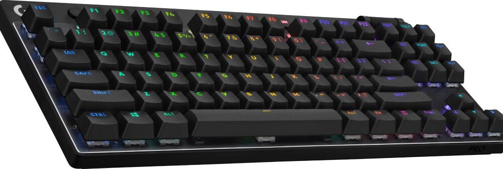 Logitech G PRO X TKL - Tastatur - Hintergrundbeleuchtung - kabellos - 2,4 GHz, Bluetooth - QWERTY - Deutsch - Tastenschalter: Tactile - Schwarz (920-012130)