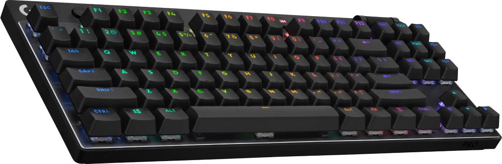 Logitech G PRO X TKL - Tastatur - Hintergrundbeleuchtung - kabellos - 2,4 GHz, Bluetooth - QWERTY - Deutsch - Tastenschalter: Tactile - Schwarz (920-012130)