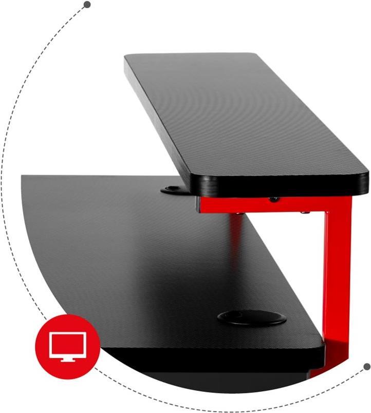 Huzaro Hero 5.0 - Gerade - Rechteckige Form - Karbonfaser - Aluminium - Gaming - Homeoffice - Schwarz - Rot (HZ-Hero 5.0 Red)
