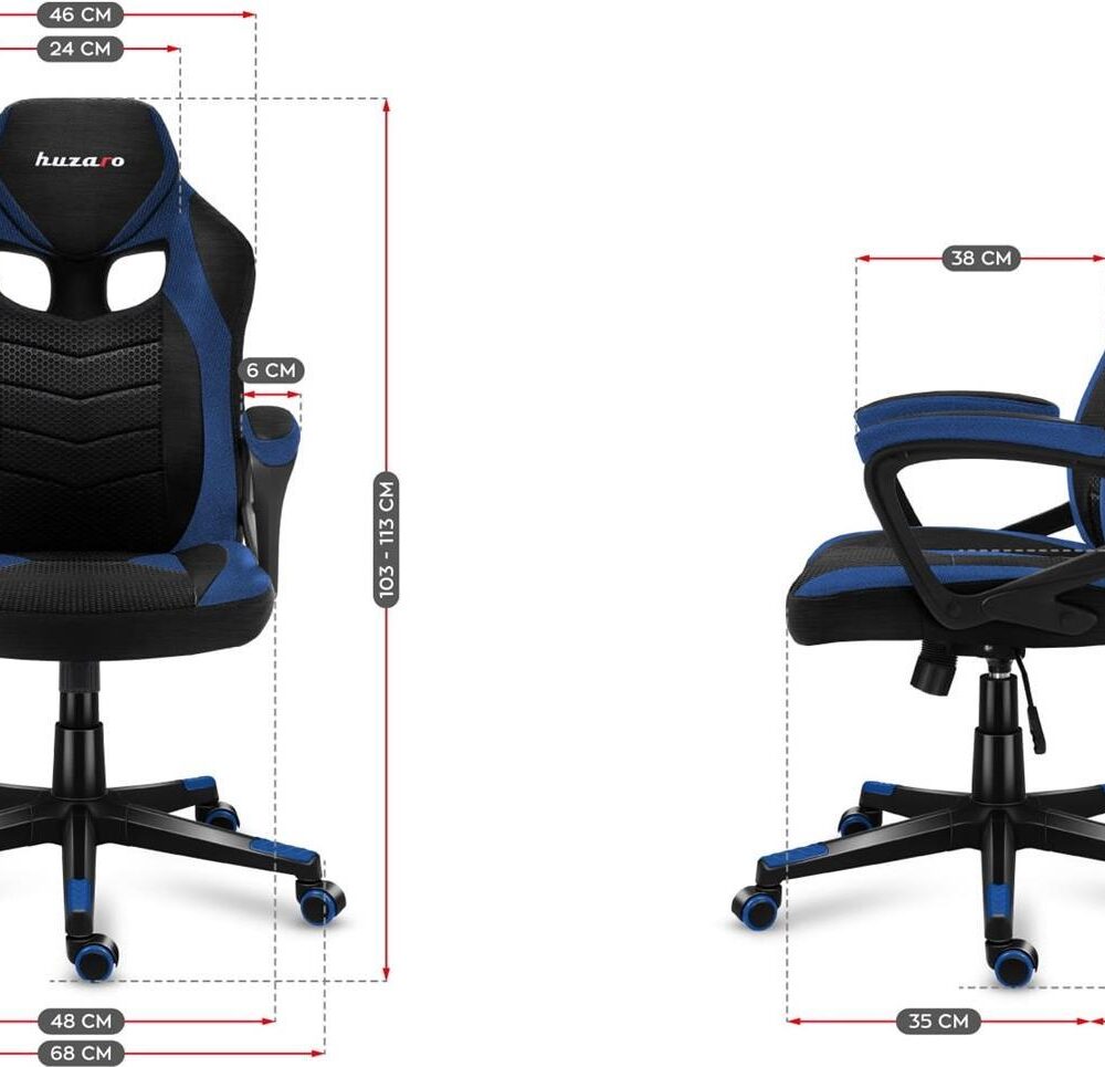 Huzaro FORCE 2.5 Gaming-Sessel Gepolsterter Sitz Schwarz - Blau (HZ-Force 2.5 Blue)