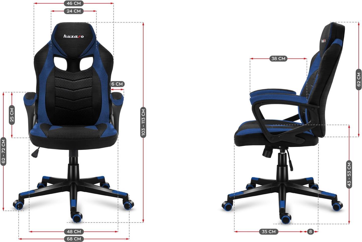 Huzaro FORCE 2.5 Gaming-Sessel Gepolsterter Sitz Schwarz - Blau (HZ-Force 2.5 Blue)
