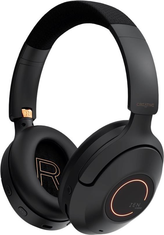 Creative Zen Hybrid Pro - Kopfhörer mit Mikrofon - ohrumschließend - Bluetooth - kabellos - aktive Rauschunterdrückung - Schwarz (51EF1040AA000)