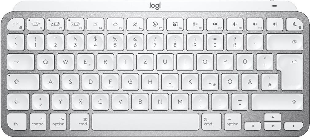 Logitech Master Series MX Keys Mini for Mac - Tastatur - compact - hinterleuchtet - kabellos - Bluetooth LE - QWERTZ - Deutsch - Space-grau (920-012645)
