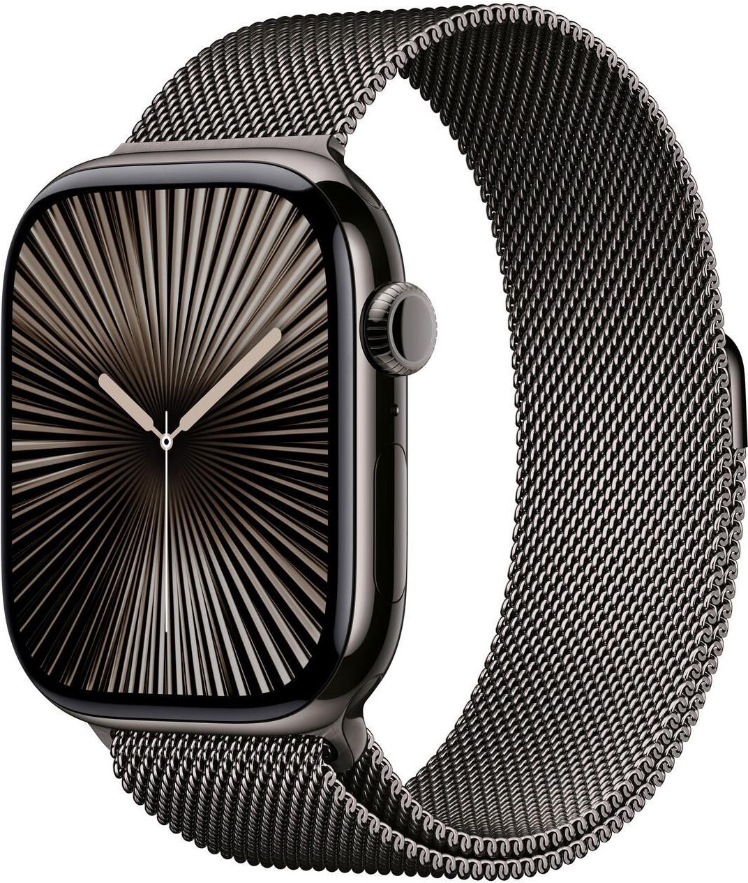 Apple Watch Series 10 GPS + Cellular 46mm Slate Titanium Case mit Slate Milanese Band - M/L (MWYW3QF/A)