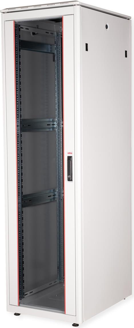 Roline Pro - Schrank Netzwerkschrank - mit Glastür, 600 x 800 mm (B x T) - RAL 7035, Hellgrau - 42HE - 48.3 cm (19") (26.21.0063)