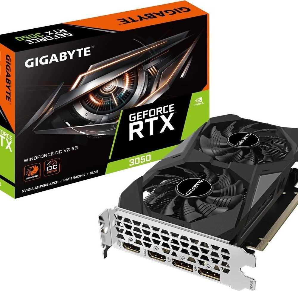 VGA Gigabyte GeForce® RTX 3050 6GB Windforce OC V2 (GV-N3050WF2OCV2-6GD)