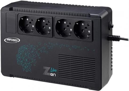 Infosec Zen Live 500 Unterbrechungsfreie Stromversorgung (USV) Line-Interaktiv 0,5 kVA 300 W 4 AC-Ausgänge (66081)