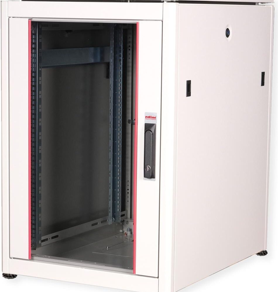 Roline Pro - Schrank Netzwerkschrank - mit Glastür, 600 x 800 mm (B x T) - Hellgrau, RAL 7035 - 16U - 48.3 cm (19") (26.21.0048)