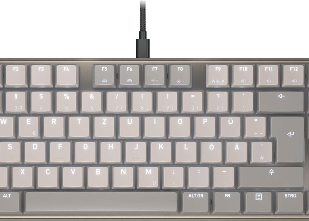 Cherry KC 500 MX LP TKL, warm grey, MX LOW PROFILE 2.0 IVORY, USB, Deutsches Layout QWERTZ (G8A-25550HOADE-29)