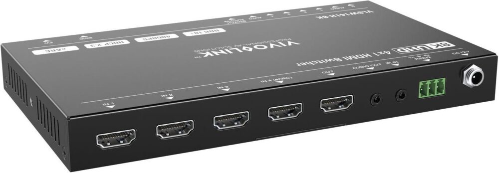 VivoLink HDMI switcher 4x1 8Ka60Hz with RS232 control eARC and - RS-232 - HDMI (VLSW141H-8K)