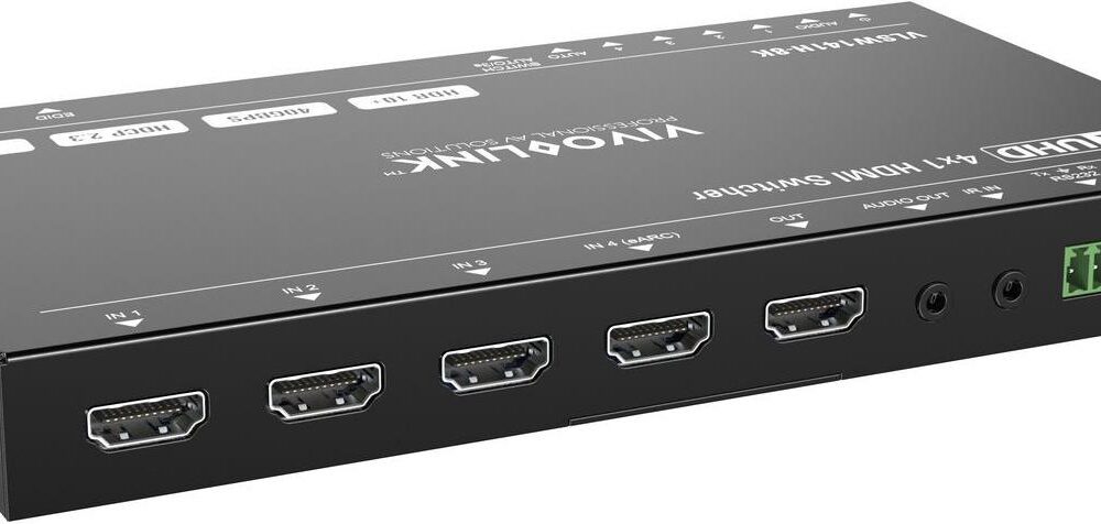 VivoLink HDMI switcher 4x1 8Ka60Hz with RS232 control eARC and - RS-232 - HDMI (VLSW141H-8K)