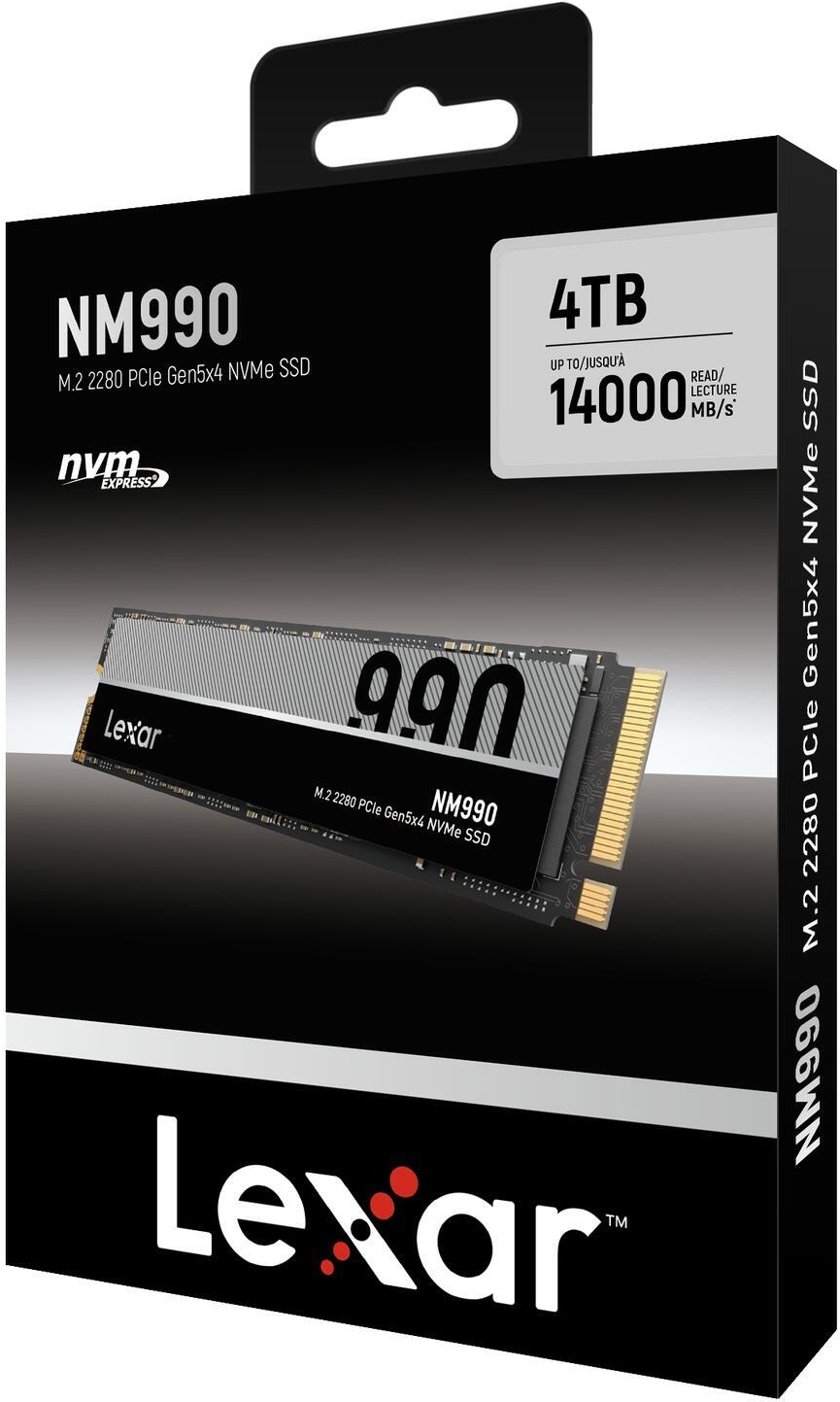 Lexar NM990 SSD 4TB M.2 2280 PCIe Gen5 NVMe Internes Solid-State-Module (LNM990X004T-RNNNG)