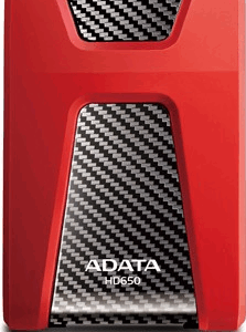 ADATA DashDrive Durable HD650 - Festplatte - 2TB - extern (tragbar) - 2.5" (6,4 cm) - USB 3,1 - 256-Bit-AES - Rot (AHD650-2TU31-CRD)