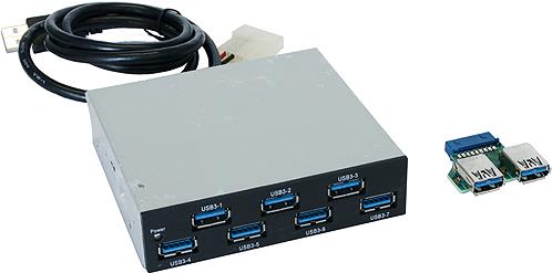 Exsys EX-1167 - Hub - 7 x SuperSpeed USB 3.0 - intern - 3.5" - VIA VL810 Chipset