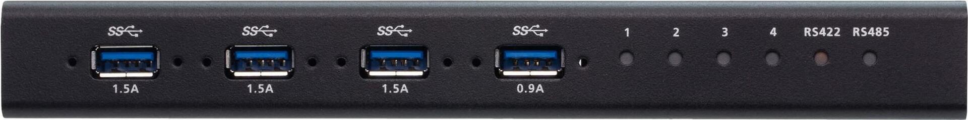 ATEN 4 x 4 USB 3.2 Gen 1 Industrie Hub Switch - 5 Gbit/s - Schwarz - Metall - 0 - 50 °C - -20 - 60 °C - 0 - 80% (US334I-AT)
