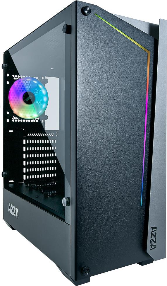 Azza APOLLO 430 - Midi Tower - PC - Gehärtetes Glas - Schwarz - Transparent - ATX - micro ATX - Gaming (Apollo 430B DF2)