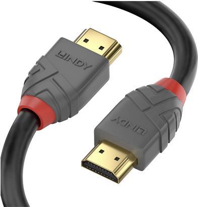 Lindy Anthra Line - HDMI mit Ethernetkabel - HDMI (M) bis HDMI (M) - 20 m - Dreifachisolierung - Schwarz - rund, 4K Unterstützung
