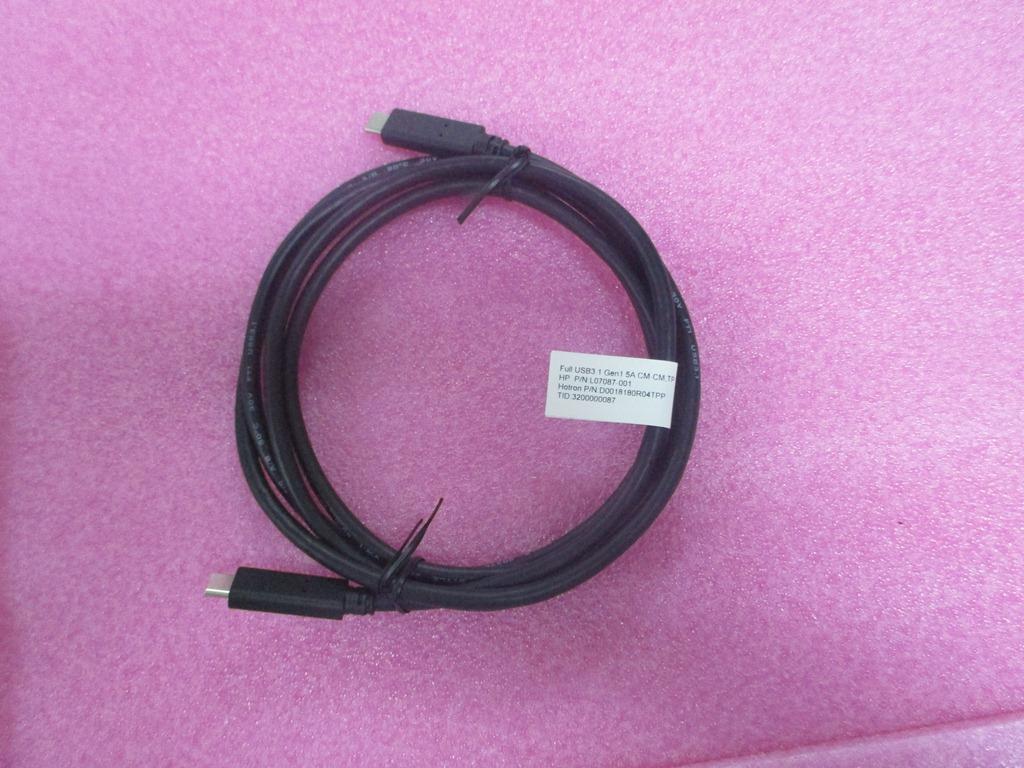 HP - USB-Kabel - USB-C (M) zu USB-C (M) - USB 3,1 Gen 1 5 A - 1,8m - für HP E24m G4, E24mv G4, E27m G4, E34m G4, M24, M27, EliteDisplay E24m G4, E27m G4, E34m G4 (L42425-001)
