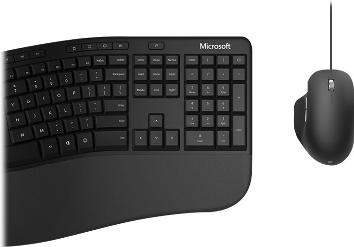 Microsoft Ergonomic Desktop - Tastatur-und-Maus-Set - USB - Deutsch - Schwarz (RJU-00006)