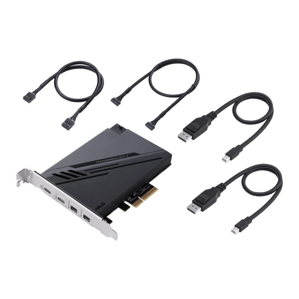 ASUS ThunderboltEX 4 Schnittstellenkarte/Adapter Eingebaut Mini DisplayPort - PCIe - Thunderbolt - USB 2.0 - USB 3.2 Gen 2 (3.1 Gen 2) (90MC09P0-M0EAY0)