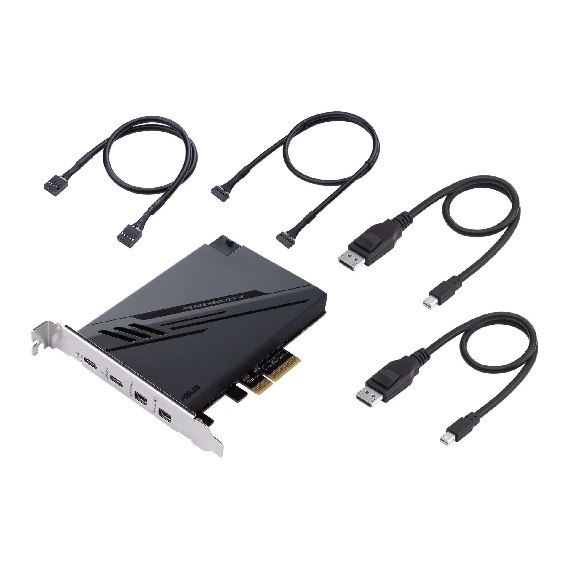 ASUS ThunderboltEX 4 Schnittstellenkarte/Adapter Eingebaut Mini DisplayPort - PCIe - Thunderbolt - USB 2.0 - USB 3.2 Gen 2 (3.1 Gen 2) (90MC09P0-M0EAY0)