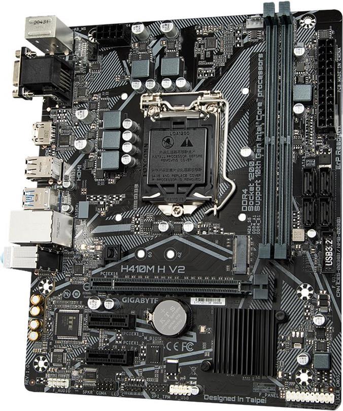Gigabyte H410M H V2 - Intel - LGA 1200 - Intel® Celeron® - Intel® Core™ i3 - Intel Core i5 - Intel Core i7 - Intel Core i9 - Intel® Pentium® - DDR4-SDRAM - 64 GB - DIMM (H410M H V2)